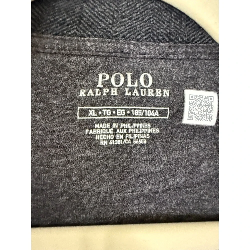 Polo Ralph Lauren Lsl Knt Quarter Zip Mens XL Grey Excellent Herringbone
